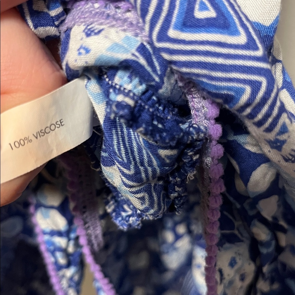 POUPETTE ST. BARTH Blue & White Sleeveless Button-Front Romper, Size S - Picture 9 of 9
